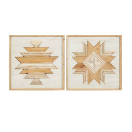 Brown & White Wood Rustic Southwest Wall Décor Set